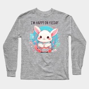 Happy friday rabbit Long Sleeve T-Shirt